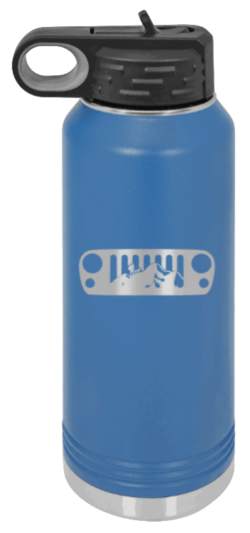 JK Grill Mountains - 32oz Water Bottle Laser Engraved- Royal Blue