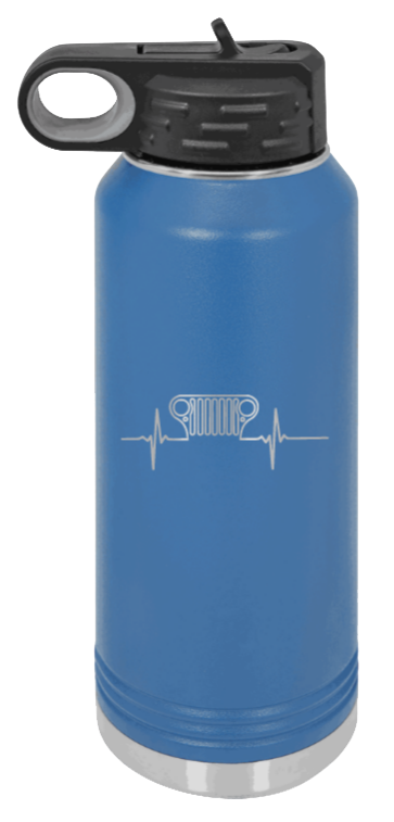 CJ Heartbeat - 32oz Water Bottle Laser Engraved- Royal Blue