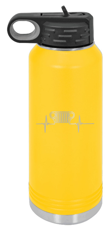 CJ Heartbeat - 32oz Water Bottle Laser Engraved- Yellow
