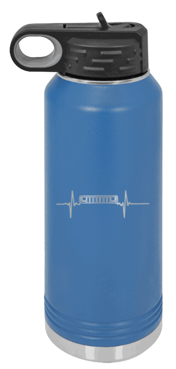 ZJ Heartbeat - 32oz Water Bottle Laser Engraved- Royal Blue