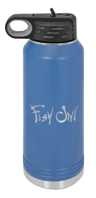 Fish On - 32oz Water Bottle- Royal Blue