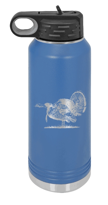 Turkey Gobble - 32oz Water Bottle- Royal Blue