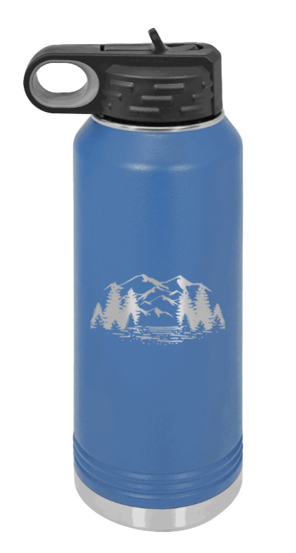Mountains - 32oz Water Bottle- Royal Blue