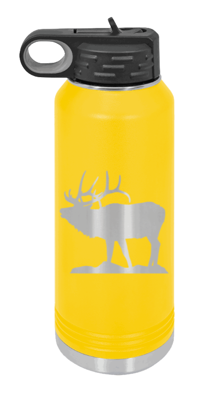 Elk Silhouette - 32oz Water Bottle- Yellow