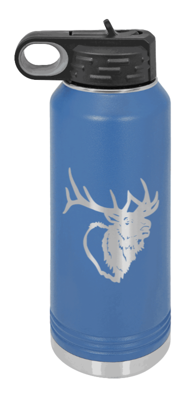 Elk Head - 32oz Water Bottle- Royal Blue