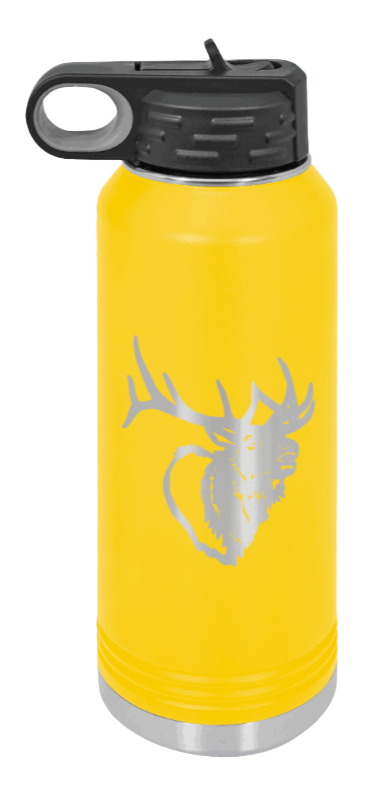 Elk Head - 32oz Water Bottle- Yellow