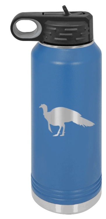 Turkey Silhouette - 32oz Water Bottle- Royal Blue