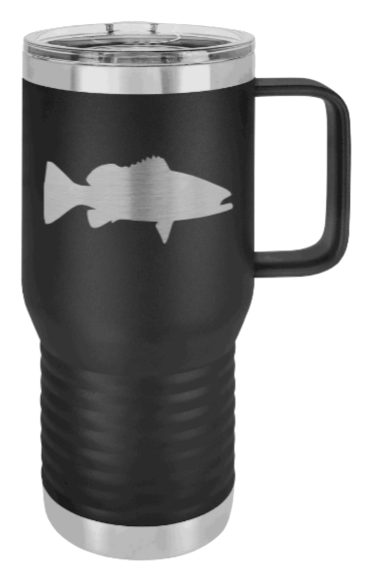Bass Silhouette Laser Engraved Mug (Etched)