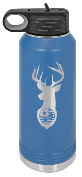 Tristar Flag Deer - 32oz Water Bottle- Royal Blue