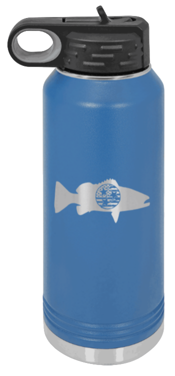 Tristar Flag Turkey - 32oz Water Bottle- Royal Blue