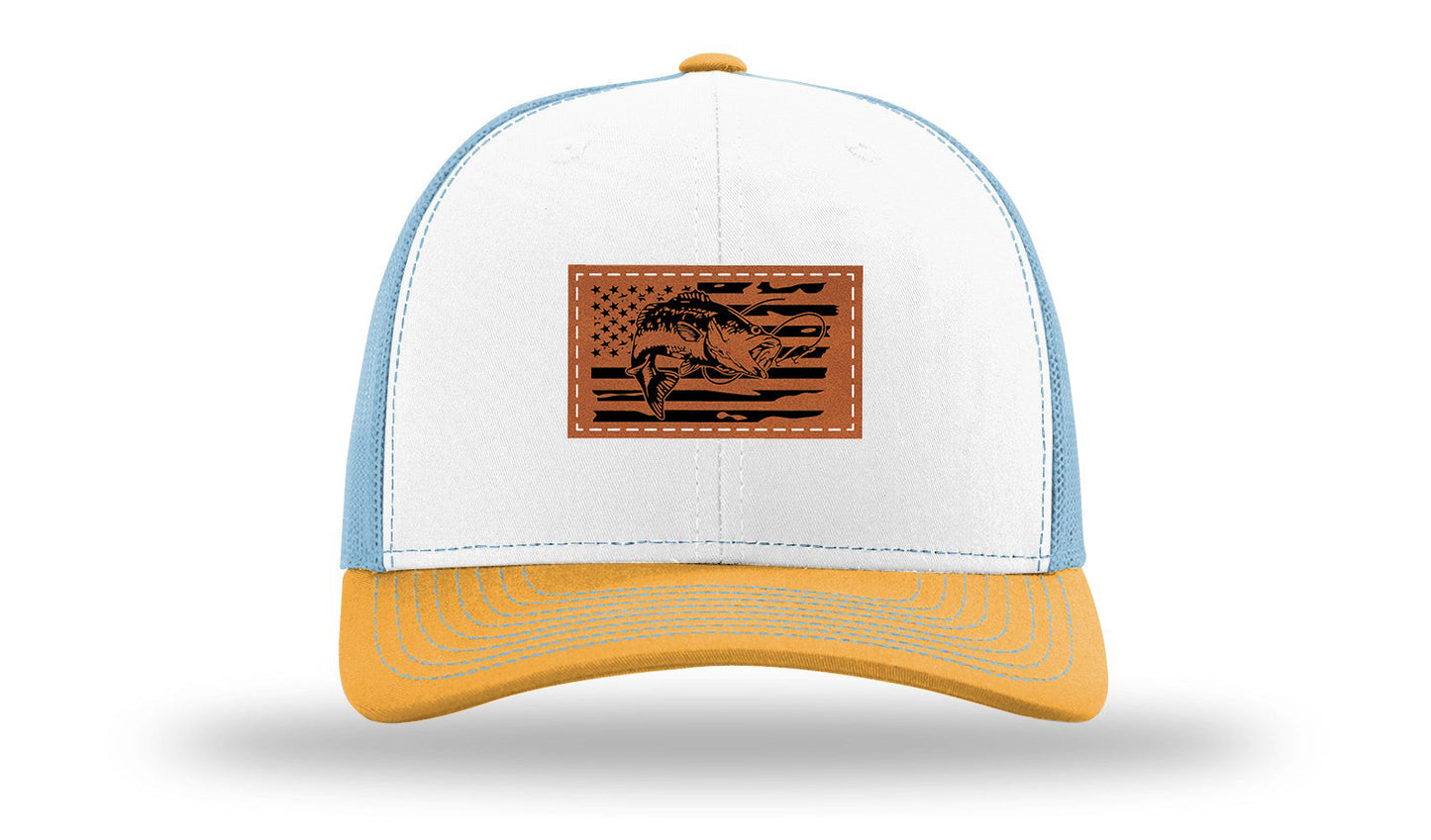 Bass Flag 2 Leather Patch Richardson 112 Hat
