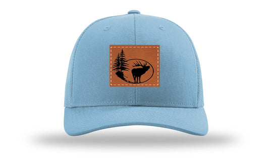 Elk In Trees Leather Patch Richardson 112 Hat