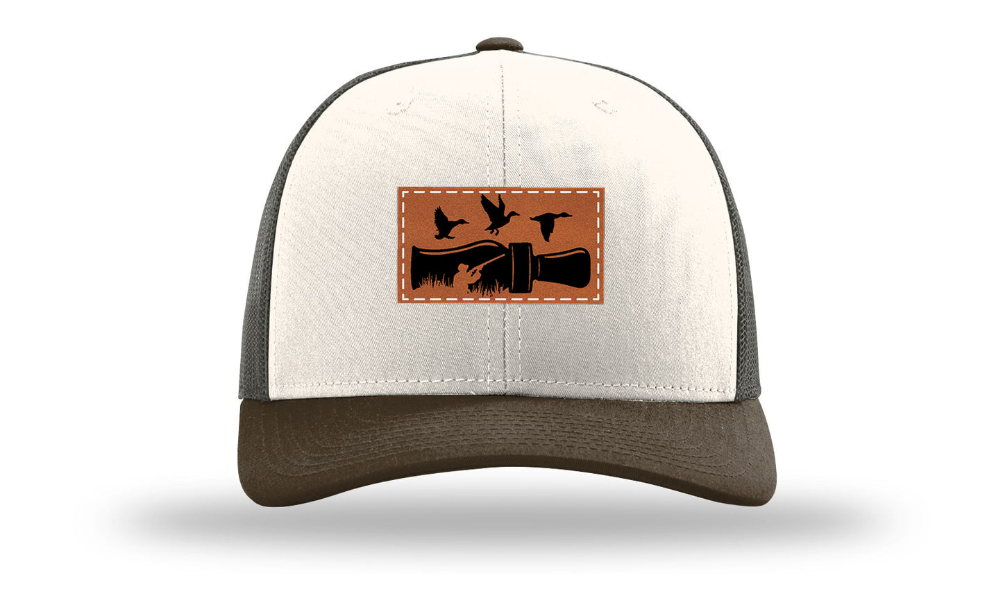 Duck Call Leather Patch Richardson 112 Hat-Cream / Gray Brown / Brown