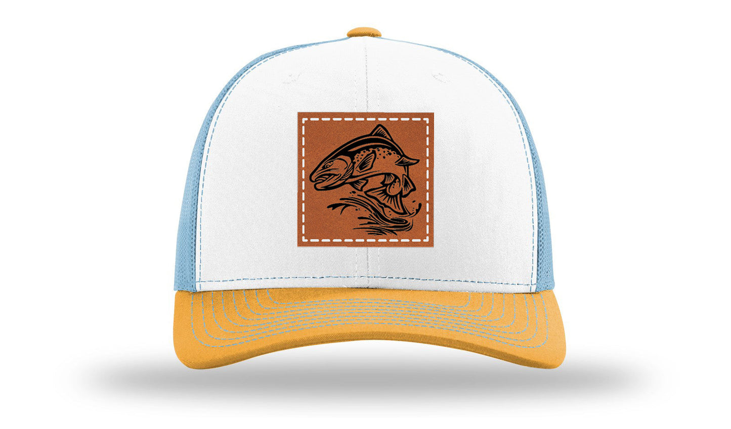 Salmom Jumping Leather Patch Richardson 112 Hat