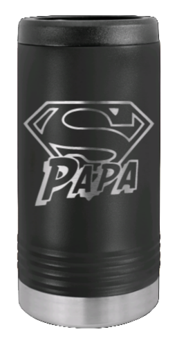 Super Papa Laser Engraved Slim Can Insulated Koosie