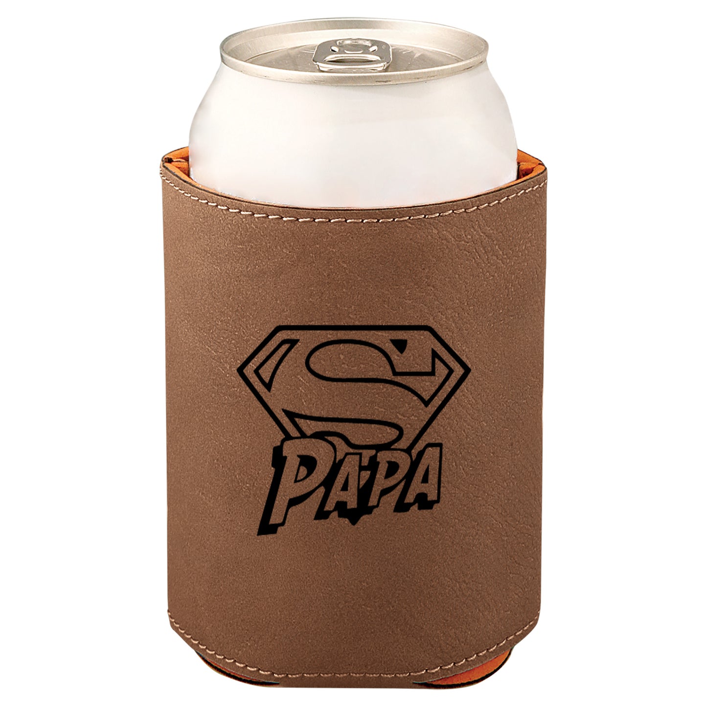 Super Papa Leatherette Koosie-Dark Brown