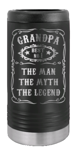 Grandpa - The Man, The Myth, The Legend Laser Engraved Slim Can Insulated Koosie