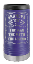 Load image into Gallery viewer, Grandpa - The Man, The Myth, The Legend Laser Engraved Slim Can Insulated Koosie
