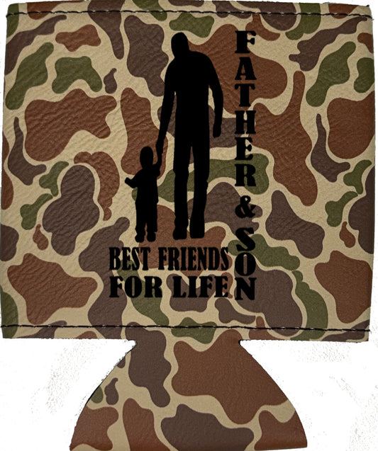 Father & Son Best Friends Magnetic Leather Koozie-Fowl Play Camo