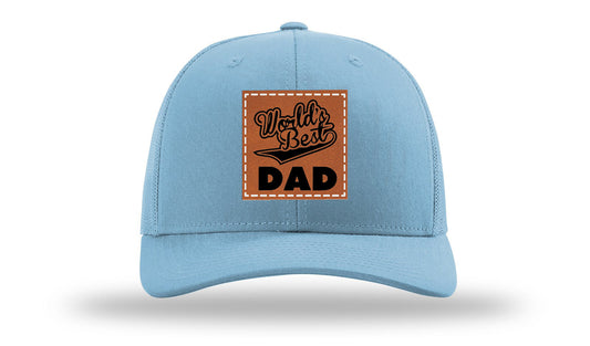 World's Best Dad Leather Patch Richardson 112 Hat
