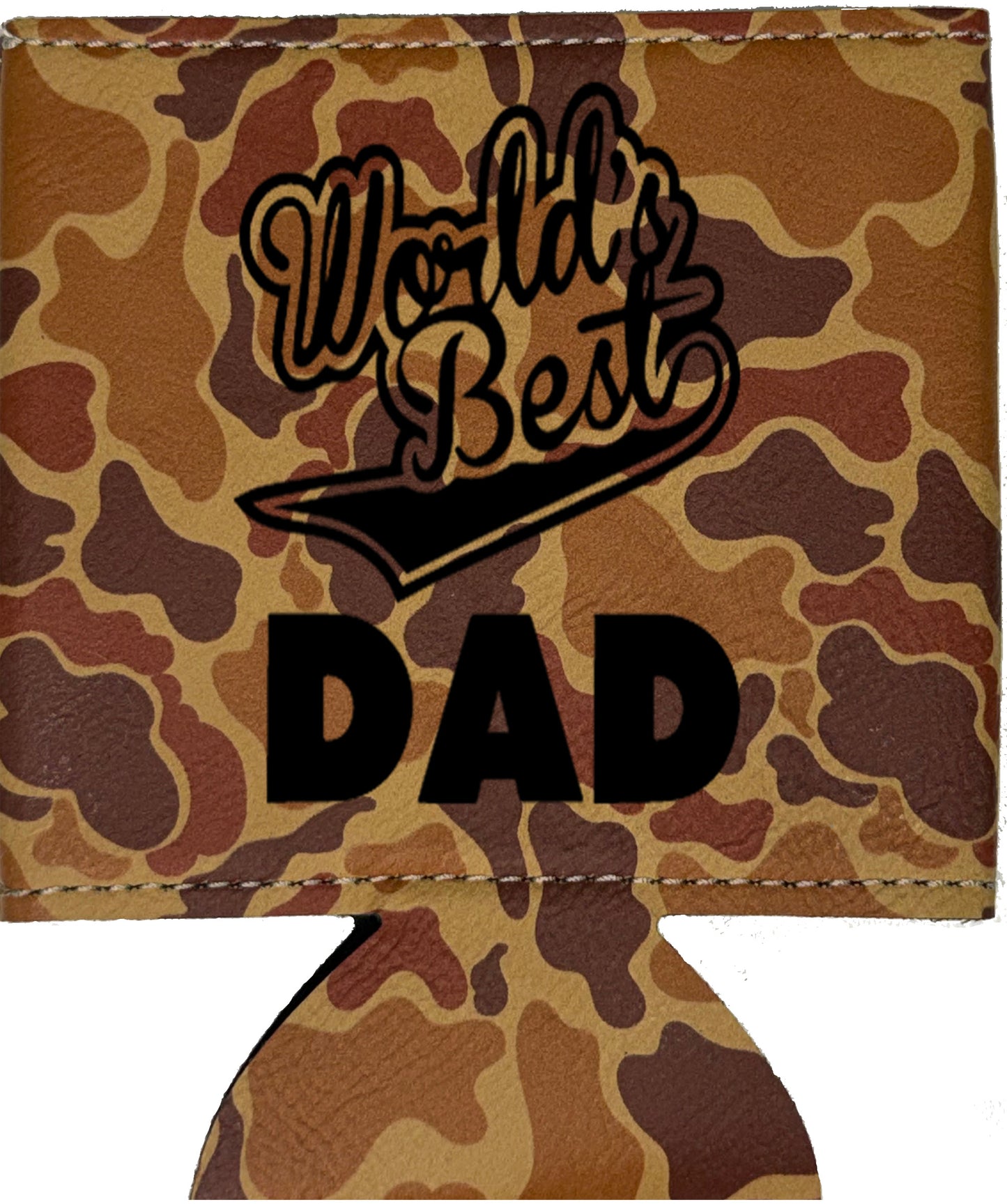 World's Best Dad Leatherette Koosie-Drake Duck Camo