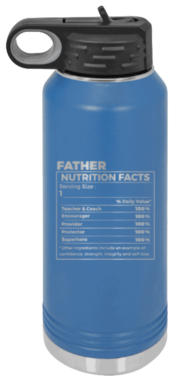 Father Nutrition - 32oz Water Bottle Laser Engraved- Royal Blue