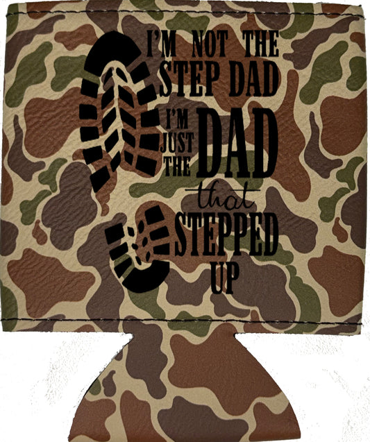 Dad That Stepped Up Magnetic Leather Koozie-Fowl Play Camo