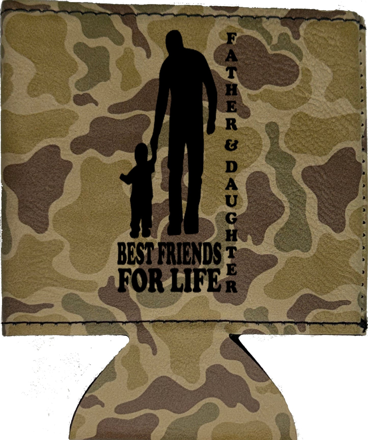 Father & Daughter Best Friends Magnetic Leather Koozie-Duck Camo