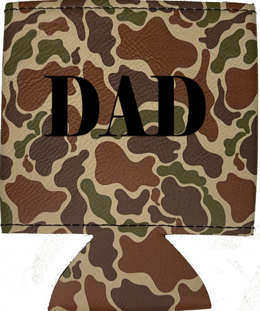 Dad Magnetic Leather Koozie-Fowl Play Camo