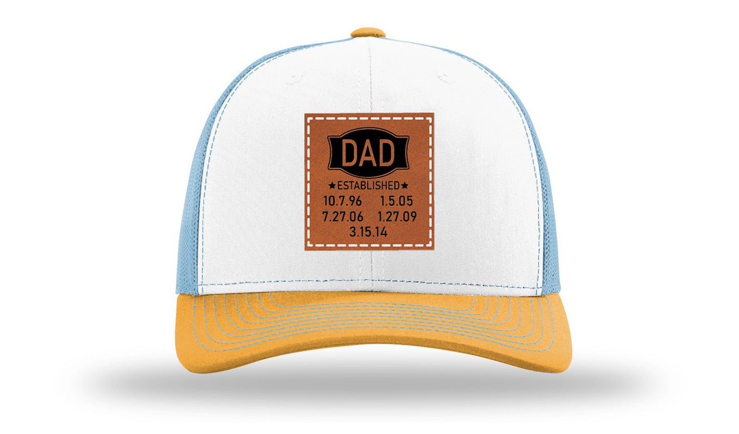 Dad Established Leather Patch Richardson 112 Hat