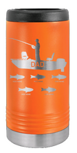 Load image into Gallery viewer, Dad Fishing Laser Engraved Slim Can Insulated Koosie
