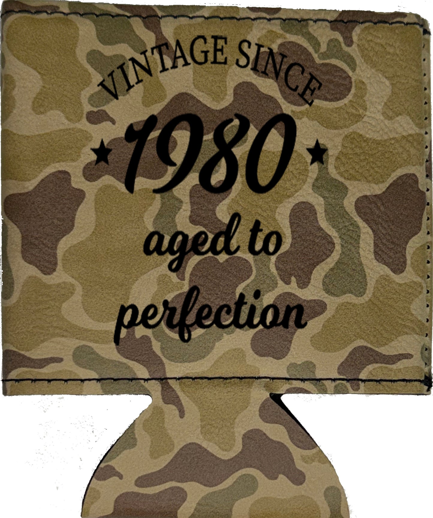 Aged To Perfection Magnetic Leather Koozie-Duck Camo