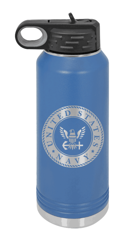 Navy - 32oz Water Bottle Laser Engraved- Royal Blue