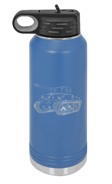 Tank - 32oz Water Bottle Laser Engraved- Royal Blue
