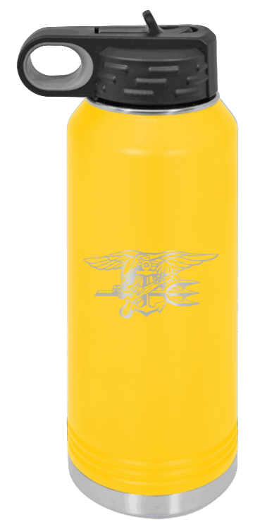 Seal Team - 32oz Water Bottle Laser Engraved- Yellow