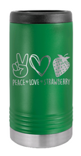 Load image into Gallery viewer, Peace Love Strawberries Laser Engraved Slim Can Insulated Koosie
