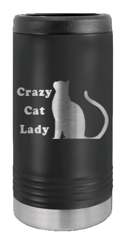 Crazy Cat Lady Laser Engraved Slim Can Insulated Koosie