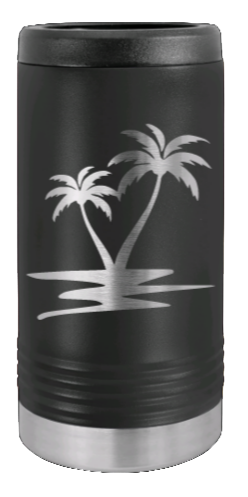 Palm Trees Laser Engraved Slim Can Insulated Koosie
