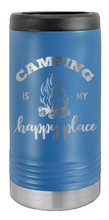 Load image into Gallery viewer, Camping Is My Happy Place Laser Engraved Slim Can Insulated Koosie
