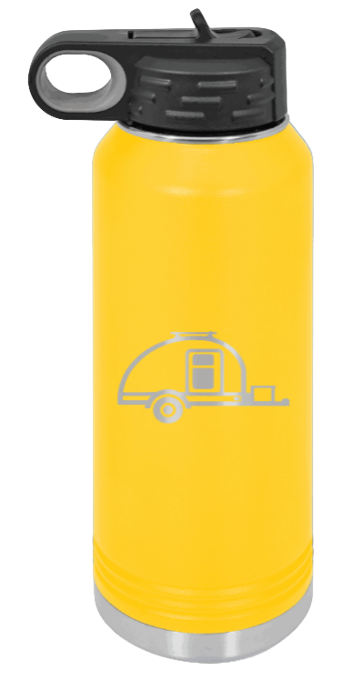 Camper - 32oz Water Bottle Laser Engraved- Yellow