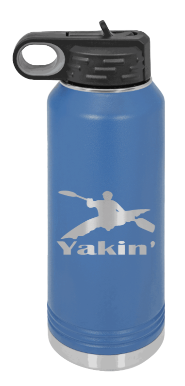 Yakin' - 32oz Water Bottle Laser Engraved- Royal Blue