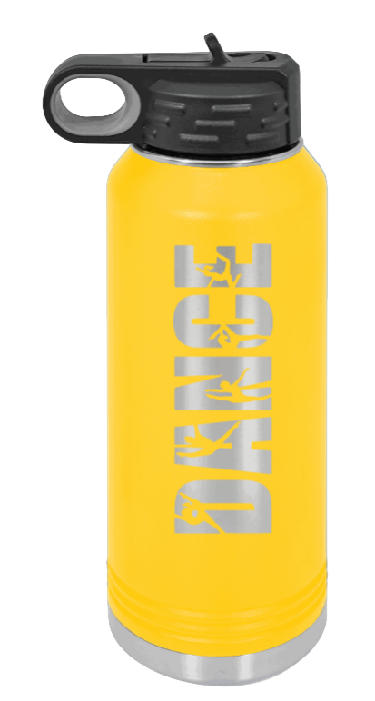 Dance - 32oz Water Bottle Laser Engraved- Yellow