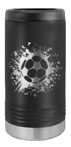 Soccer Laser Engraved Slim Can Insulated Koosie