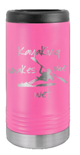 Load image into Gallery viewer, Kayaking Makes Me Wet Laser Engraved Slim Can Insulated Koosie
