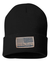 Load image into Gallery viewer, We The People Leather Patch Beanie
