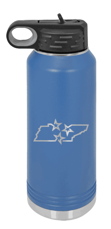 Tennessee Tristar State - 32oz Water Bottle Laser Engraved- Royal Blue