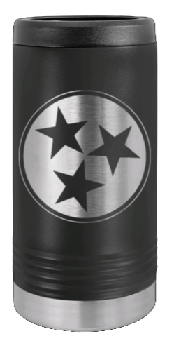 Tennessee Tri-Star Laser Engraved Slim Can Insulated Koosie