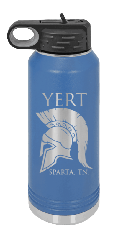 Yert -Sparta, TN - 32oz Water Bottle Laser Engraved- Royal Blue