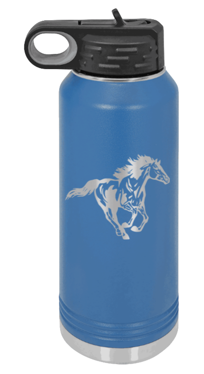 Horse 3 - 32oz Water Bottle Laser Engraved- Royal Blue