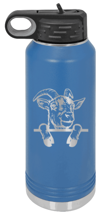 Goat - 32oz Water Bottle Laser Engraved- Royal Blue